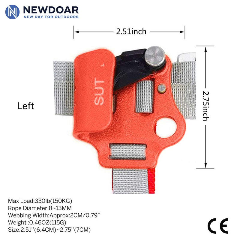 NewDoar Foot Ascender Riser Rock Climbing Mountaineering Equipment Climbing Device Left Orange - BeesActive Australia