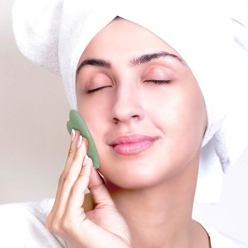 Jade Roller Gift Set for Face, Anti Aging Face Roller Massager, 100% Natural Facial Skin Massager with Gua Sha Set, Double Chin Reducer, Cheeks Slimmer, Skin Tightener for Combination Eye Treatments. - BeesActive Australia