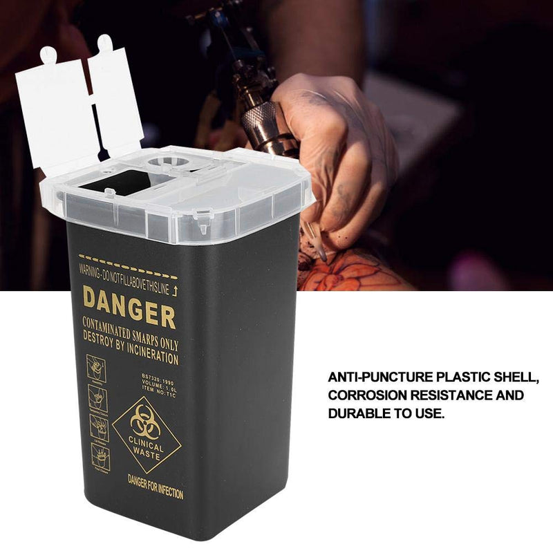 Disposable Sharps Container for Razor Blades, Medical Waste, Needles and Syringes, 1 Liter(Black) - BeesActive Australia