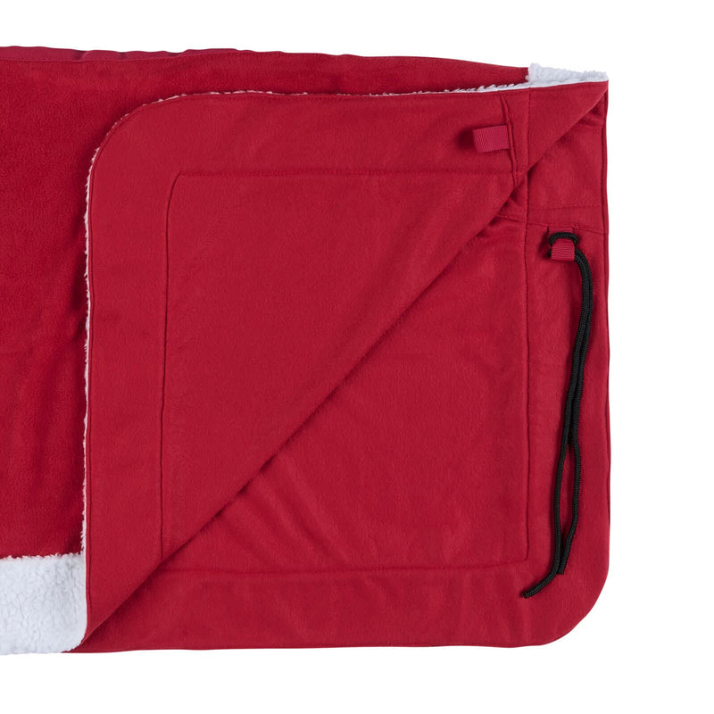 HORZE Santa Christmas Fleece Horse Quarter Sheet Riding Blanket with Faux Fur Pony Red/White - BeesActive Australia