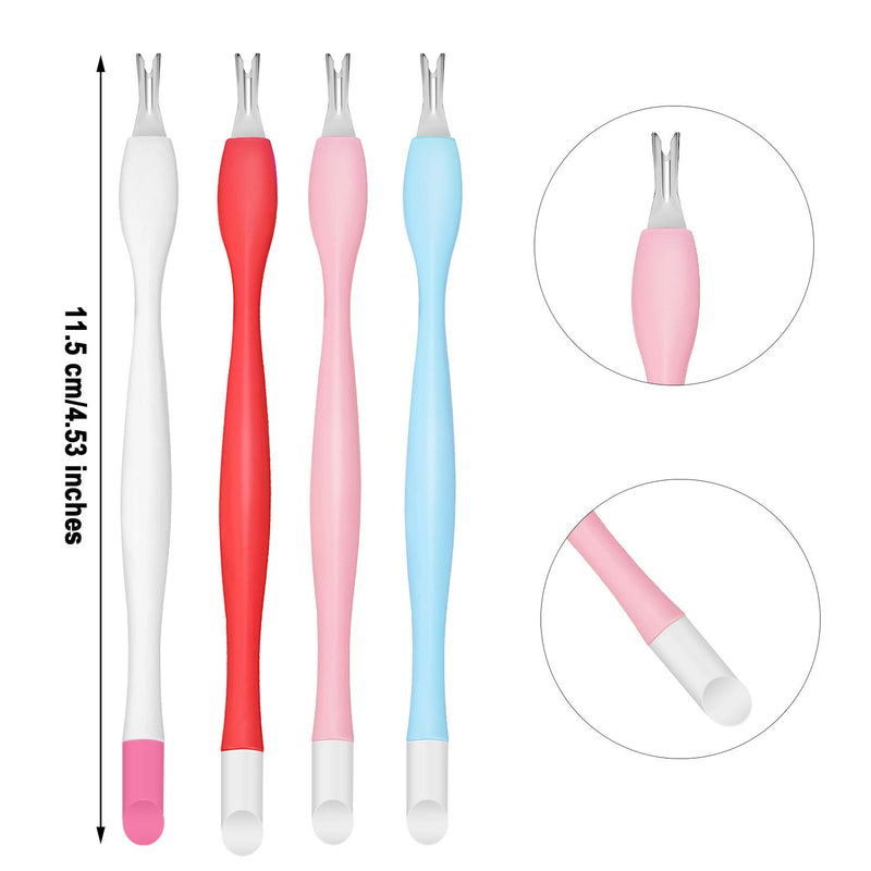 30 Pieces Cuticle Trimmer Remover Pusher Rubber Nail Cuticle Pusher Tipped Nail Cleaner Fork Double End Dead Skin Callus Removal Practical Nail Art Tools for Men and Women (Assorted Colors) - BeesActive Australia