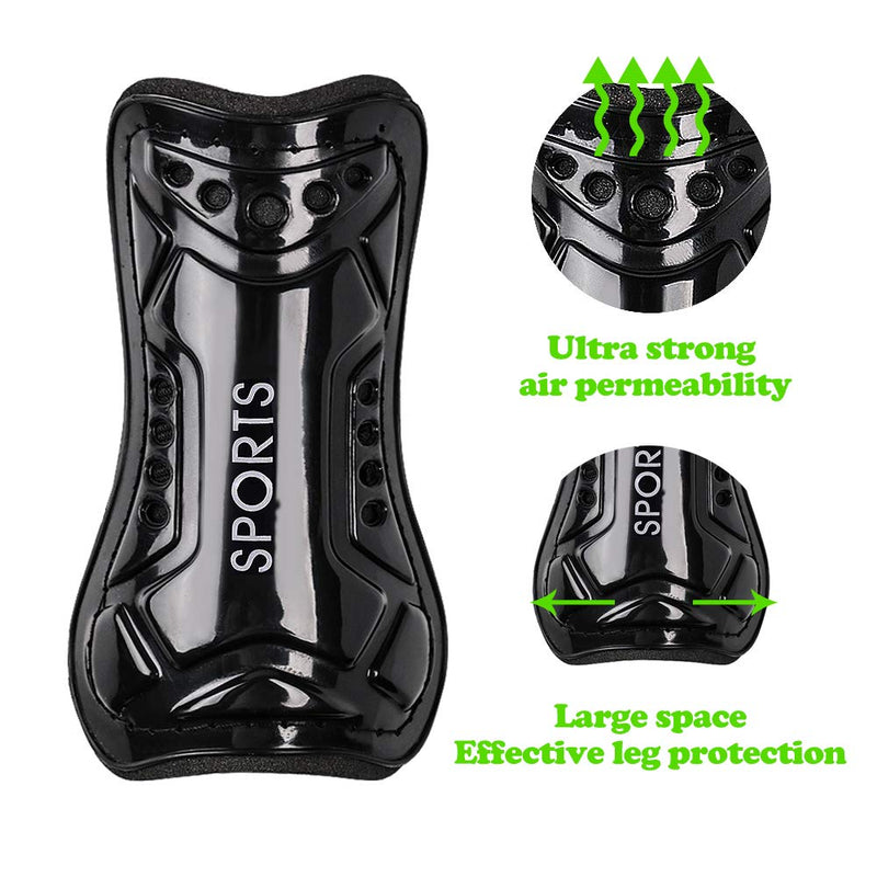 cGy Soccer Shin Guards, Youth Soccer Shin Pads, Breathable and Lightweight Child Calf Protective Gear Soccer Equipment for 3-15 Years Old Boys Girls Toddler Kids Teenagers M 3'10 - 4'8 Tall 02 Pairs Black + Blue - BeesActive Australia