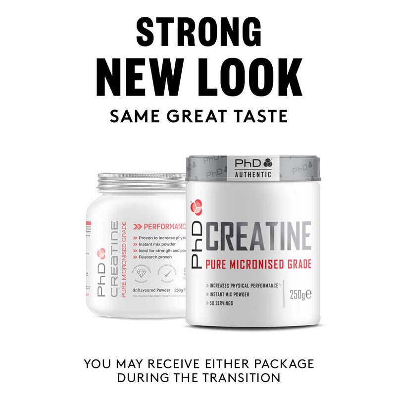 PhD Nutrtiion Micronised Creatine Supplement, Supports Strength Training & Intensive Exercise, 250 g (50 Servings) 250 g (Pack of 1) - BeesActive Australia