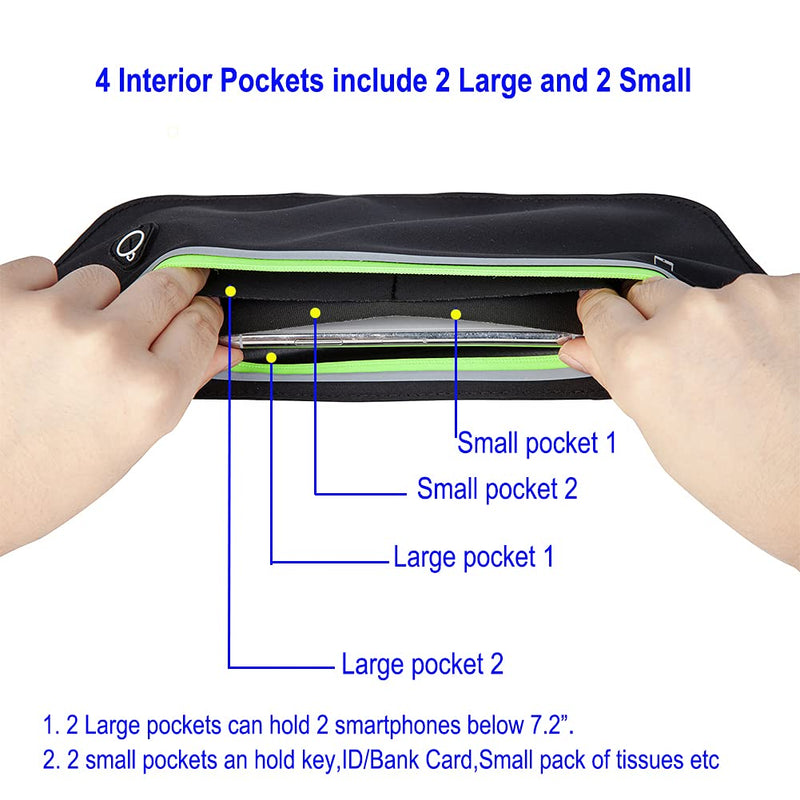 Baitoo Slim Running Belt Fanny Pack,Ultra Light Runners Belt Exercise Running Fanny Pack Bag Belt For Women Men Black - BeesActive Australia