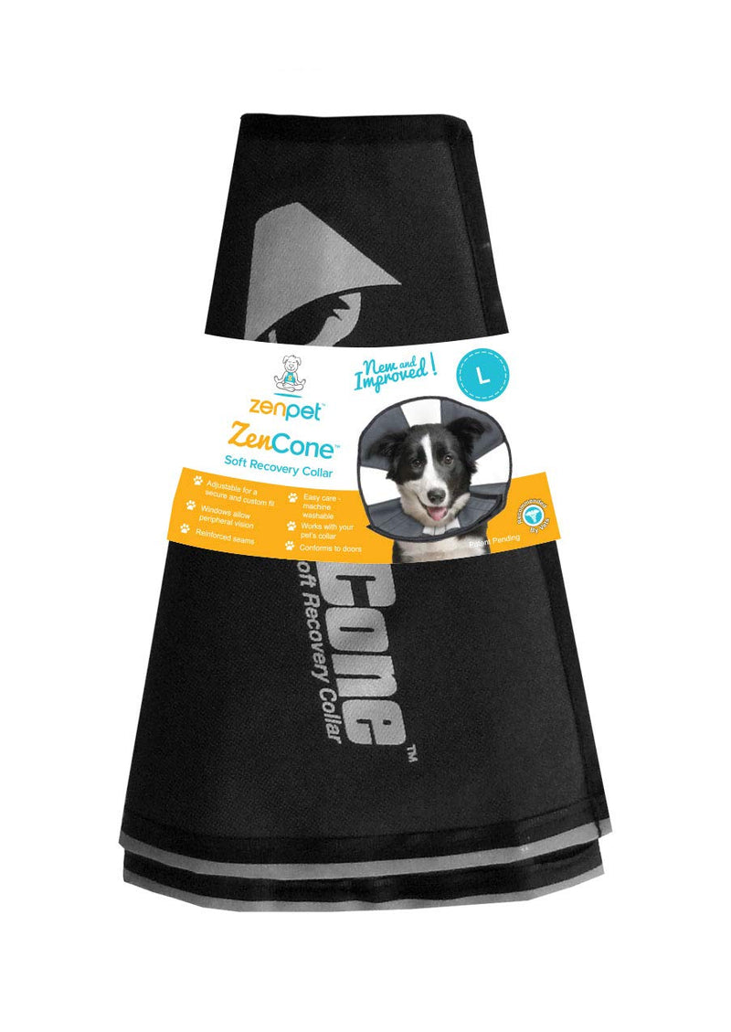 ZenPet Pet Recovery Cone E-Collar for Dogs and Cats - Always Use with Your Pet's Everyday Collar - Comfortable Soft Collar is Adjustable for a Secure and Custom Fit X-Large Grey - BeesActive Australia