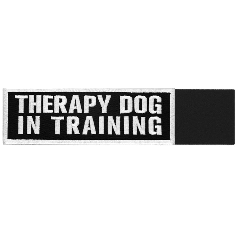 TailWag Planet Therapy Dog in Training Patch Embroidered Vest / Harnesses Badge Fastener Hook & Loop Emblem, 6 x 2 Inches - BeesActive Australia