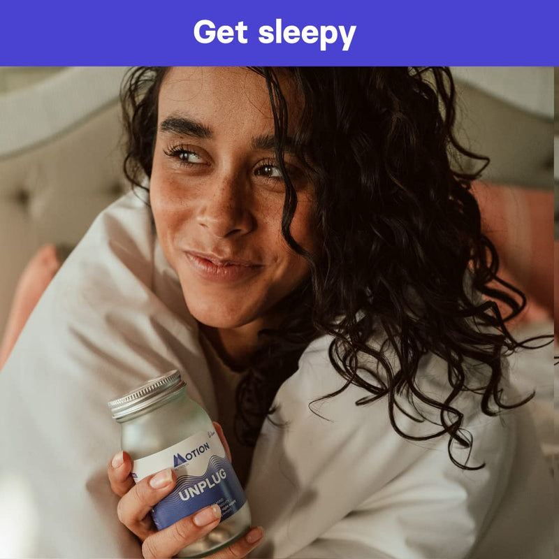 Motion Nutrition Unplug Night Time Nootropic (60 Capsules) | Award Winning Natural Sleep Aid to Calm Your Mind, Help You Fall Asleep Faster & Wake Up Well Rested | Sedative Free | Vegan & Made in UK 60 Count (Pack of 1) - BeesActive Australia