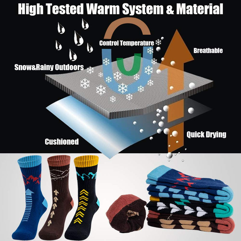 Time May Tell Mens Hiking Socks Moisture Wicking Cushion Crew Socks for Terkking,Outdoor Sports,Performance 2/4 Pack 9-12 Black,blue,brown - BeesActive Australia