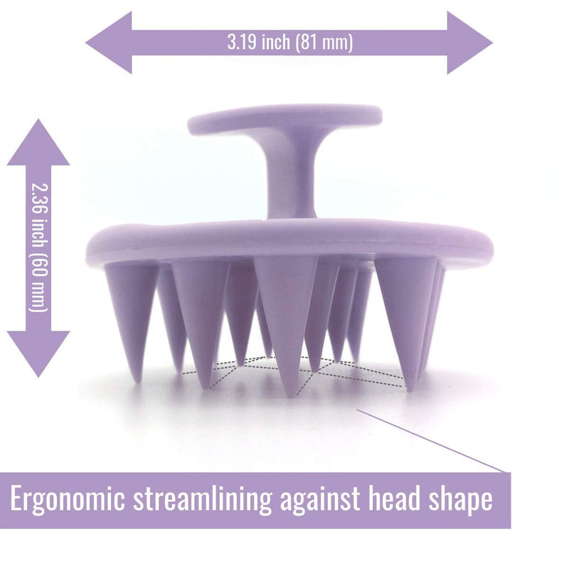 (2 Pack) Mold-free One-piece Solid Silicone, Shampoo Brush Head Massager Scalp Scrub, Scalp Massager Hair Growth, by WAKISAKI (Purple) Purple - BeesActive Australia
