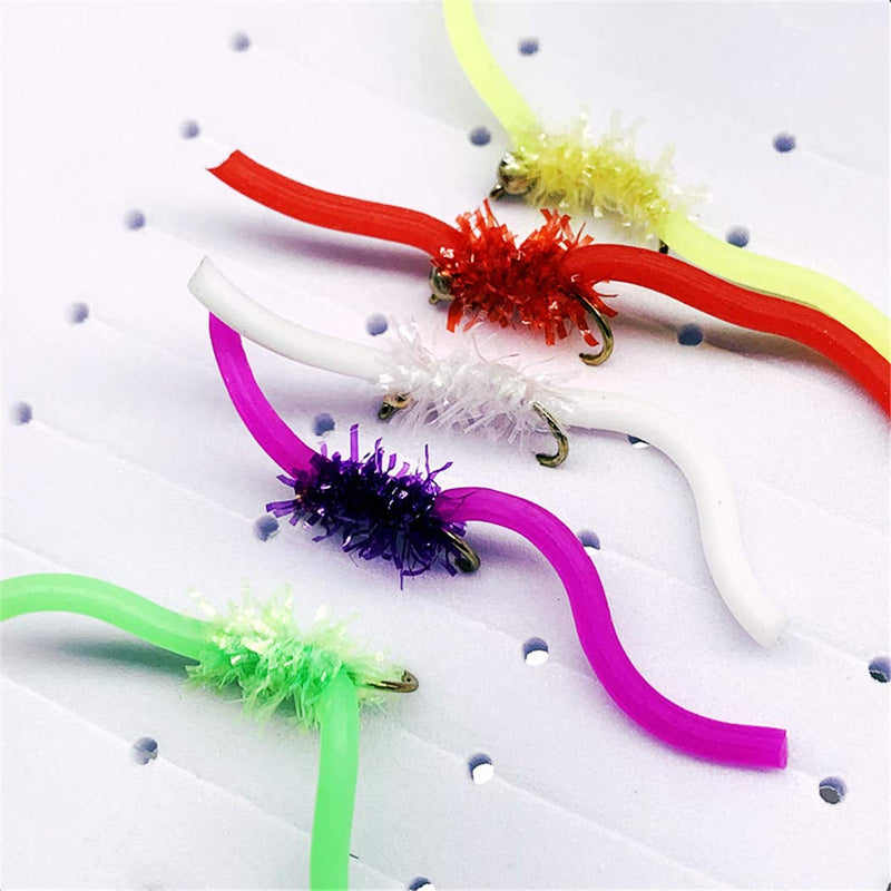 OutdoorFishing Trout Fly Assortment - San Juan Worm Power Bead 1 Dozen Wet Nymph Fly Fishing Flies -20-50Pcs 50Pieces Lot - BeesActive Australia