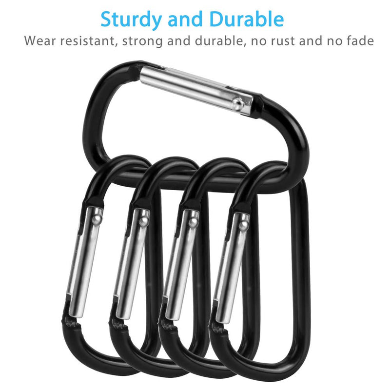 20PCS Mini 1.85"/4.7CM Aluminum Carabiners with 10PCS Nickel Metal Key Rings Lightweight D Shape Keychain Clips Small Multipurpose Carabiner Buckles for Indoor Outdoor Use - BeesActive Australia