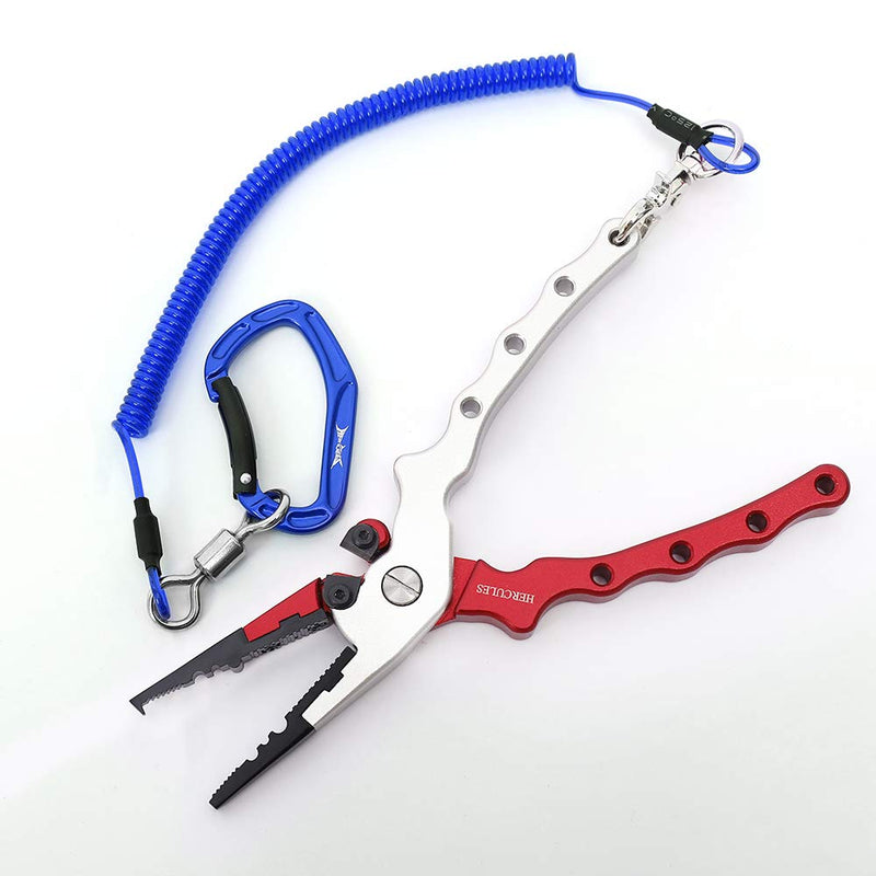 HERCULES M4 Heavy Duty Fishing Lanyard, Coiled Lanyard for Fishing, Rods, Pliers, Boating, Paddles, Kayak Pack of 2 Blue, 5.9" - BeesActive Australia