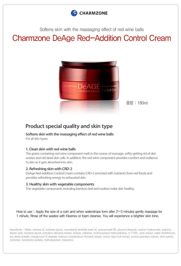 Charmzone DeAge Red-Addition Control Cream 6.08fl.oz./180ml - BeesActive Australia