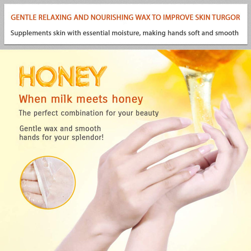 BIOAQUA Natural Honey & Milk Gentle Hand Wax Soft Peel Off Mask Silky Skin Natural Extracts Moisturizing Hydrating Nourish 170g - BeesActive Australia