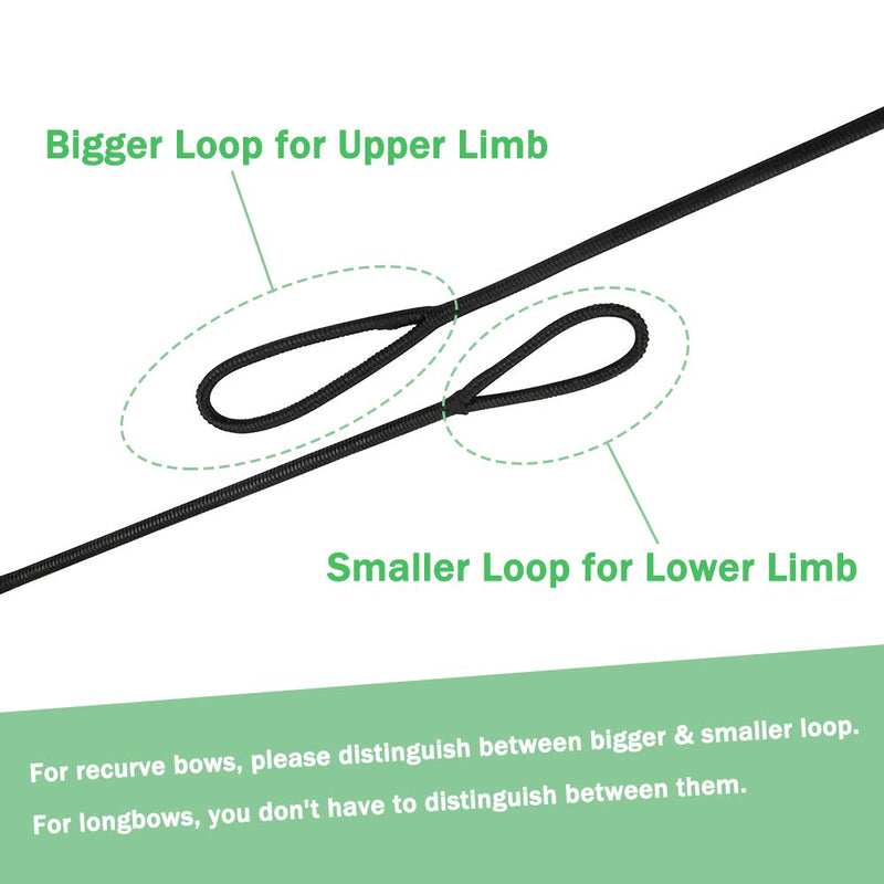 Deerseeker Dacron Bow String Set with 2 Nock Points 12/14/16 Strands 48-70 inches for Traditional Longbow Recurve Bow Replacement Bowstring AMO 48"(actual length 44") 12 Strands - BeesActive Australia