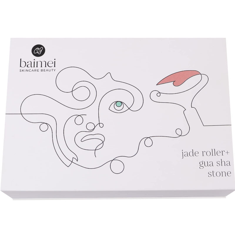BAIMEI Jade Roller & Gua Sha, Face Roller, Facial Beauty Roller Skin Care Tools, Rose Quartz Massager for Face, Eyes, Neck, Body Muscle Relaxing and Relieve Fine Lines and Wrinkles Pink - BeesActive Australia