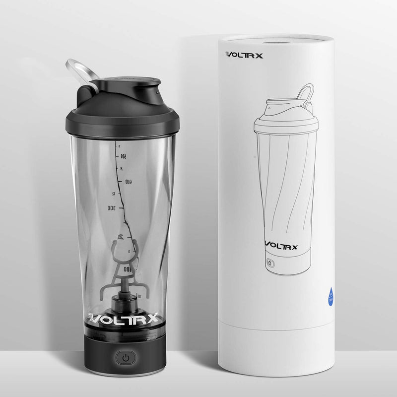 VOLTRX Premium Electric Protein Shaker Bottle, Made with Tritan - BPA Free - 600ml Vortex Portable Mixer Cup, USB C Rechargeable Shaker Cups for Protein Shakes (Black) Black - BeesActive Australia