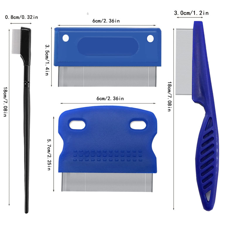 5 Pieces Pet Dog Eye Combs Tear Stain Remover Combs Pet Grooming Comb,Pet Lice Comb Remove Fleas and Flea Eggs Pet Comb for Removal Dandruff, Hair Stain,for Small Pet Cat Dogs Removing Crust and Mucus(Blue, Black). (5-Set) 5-Set - BeesActive Australia