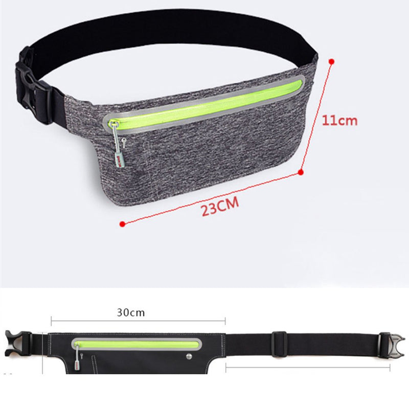 [AUSTRALIA] - Running Waist Pack,Lightweight Fitness Workout Belt Sport Waist Bag Water Resistant Reflective Runner Belt Sports Freerunning Phone Holder Adjustable Waistband for Man Women Outdoors Running Climbing Black 