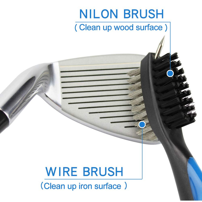 VIPMOON Golf Clean Tool Set -Retractable Golf Club Brush and 2 Golf Club Groove Sharpener, for U & V-Grooves, Sharp and Clean Kits for All Golf Irons Flat - BeesActive Australia