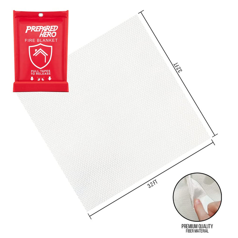 Prepared Hero Emergency Fire Blanket - 1 Pack - Fire Suppression Blanket for Kitchen, 40” x 40” Fire Blanket for Home, Fiberglass Fire Blanket 1-pack - BeesActive Australia