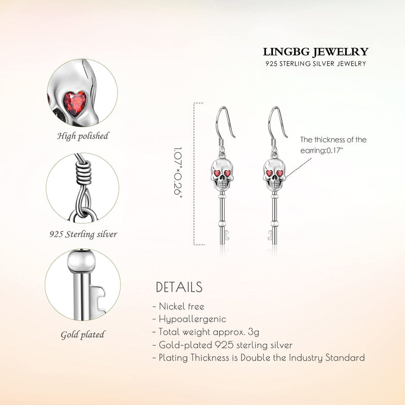 LINGBG JEWELRY Witch Broom Earrings 925 Sterling Silver Cross Earrings Infinity Earrings Skull Key Earrings for Women Chakra Earrings Feather Earrings Jewelry Gifts for Girls Friends 9# Earrings - BeesActive Australia