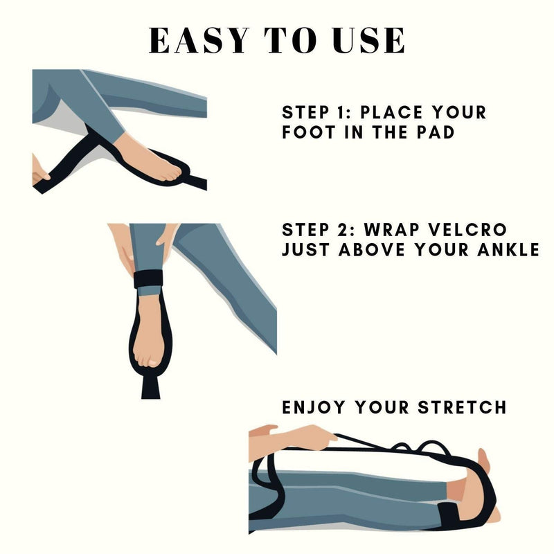 Foot Stretcher Stretch Strap for Plantar Fasciitis, Achilles Tendon, Heel Spur and Leg Muscle Relief – Hamstring, Quad, Calf, Ankle, Hip Aid - BeesActive Australia