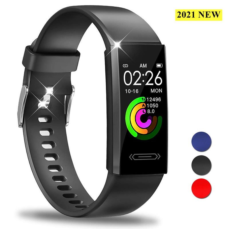 2021 Version Fitness Tracker with Body Temperature Heart Rate Blood Pressure Sleep Health Monitor, IP68 Waterproof Activity Tracker, Step Calorie Counter Pedometer Watch for Men Women Teens Black - BeesActive Australia