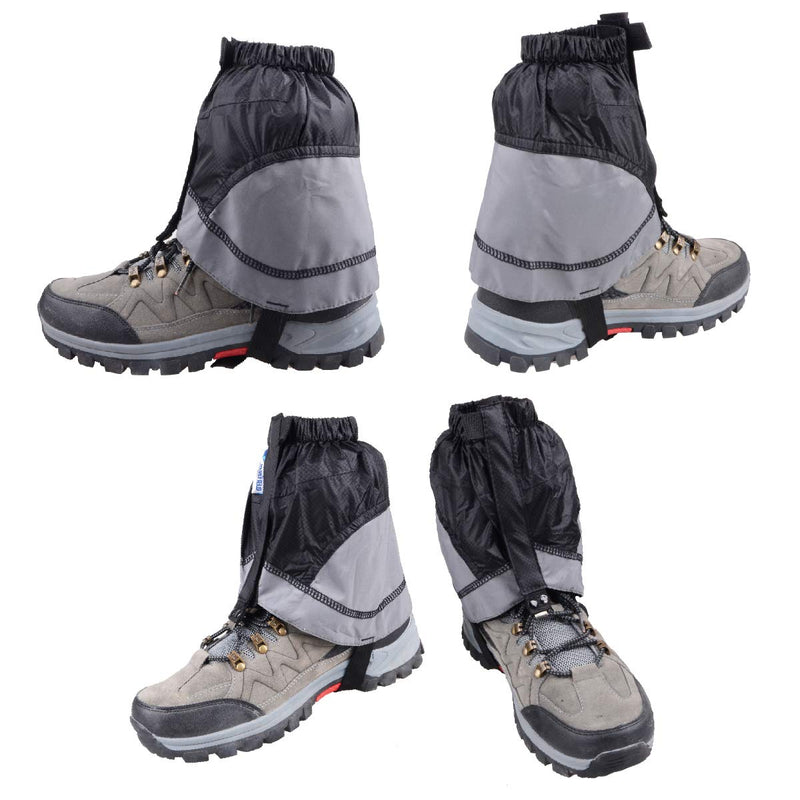 TRIWONDER Gaiters Low Gators Lightweight Waterproof Ankle Gaiters for Hiking Walking Backpacking 01 Black & Gray - BeesActive Australia