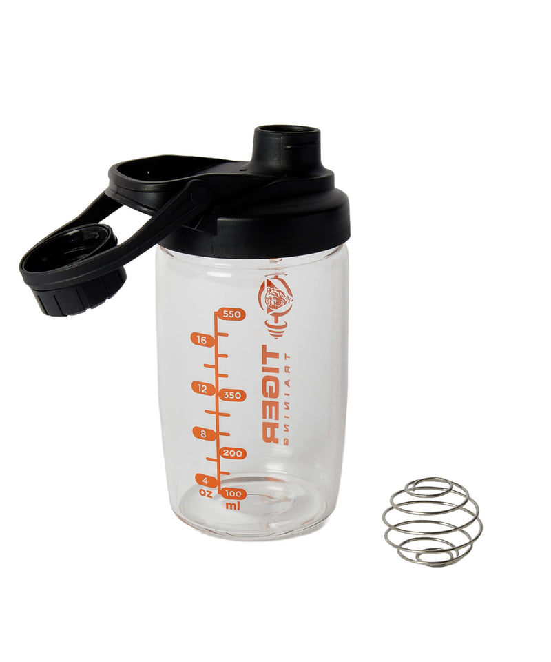 Tiger Training Cleanshake the Original Odor Free Glass Protein Shaker Bottle 700ml - Dishwasher Safe - No More Bad Smells - Easy Clean - Mixer Ball Included - BPA Free - Matt Black and Orange - BeesActive Australia