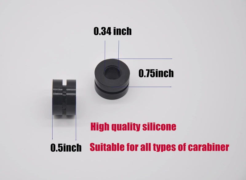 HZUTUZH Rubber Silicone Carabiner Keeper Retainer Black 10Pack Belay & Rigging Stopper for All Types of Locking Carabiner & Quickdraw 14 - BeesActive Australia