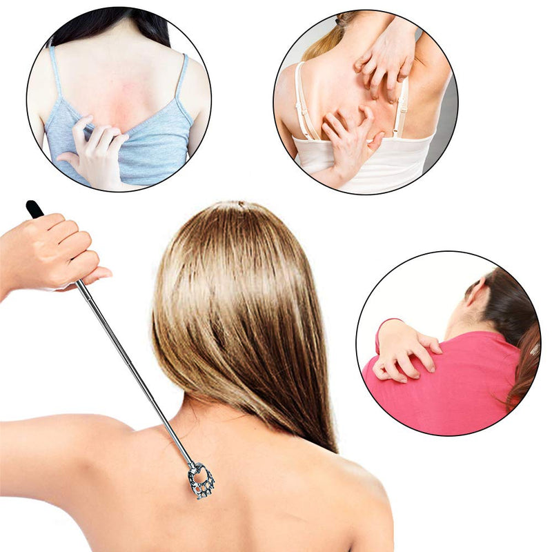 2 Pack Back Scratcher for Men Women, Bear Claw Novelty Gifts Telescopic Back Massager Tool, Extendable Telescopic Backscratcher Men Stocking Fillers Birthday Christmas Gifts (Black) Black - BeesActive Australia