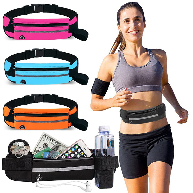 Wameay pockets belt running, jogging ride the gym in the outdoors hiking skiing activities purse is suitable for small portable personal necessities, portable water bottles (black) black - BeesActive Australia