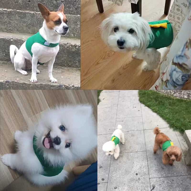 MQQYLBHDS Dinosaur Shaped Puppy Dog Harness and Leash Set Green Cat Vest Harness with Walking Rope No Pull Comfort Pet Vest Small - BeesActive Australia