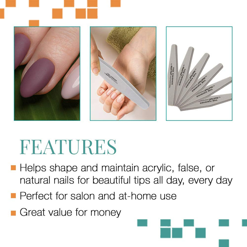 Nail Tek The Finisher File, 6 Pack, Professional Fingernail File for Manicure Pedicure, Keep Nails Trim and Smooth, No More Nail Jagged Edges - BeesActive Australia