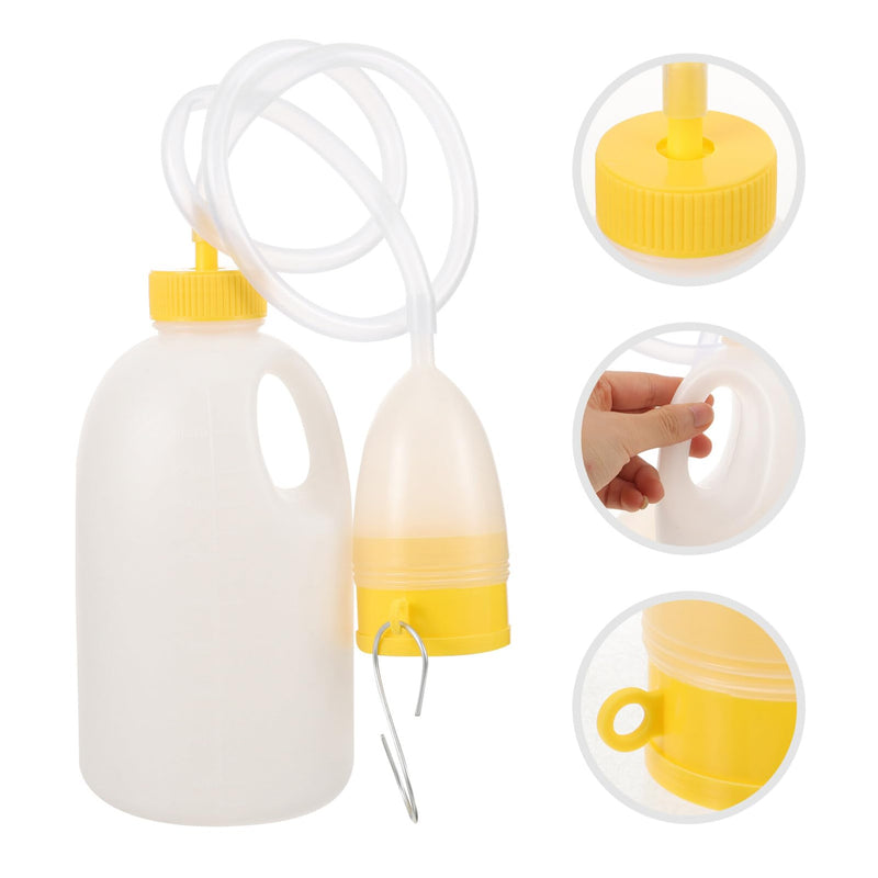 Healifty Mens Urinal Pee Bottle Portable Emergency Toilet with Tube for Elderly Hospital Home Camping Car Travel 1700ML - BeesActive Australia