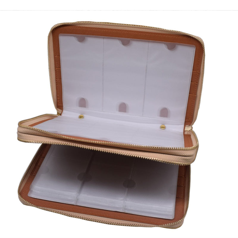 216 Slots Stamping Plate Holder Case Rainbow Laser Design Round Square Rectangular Nail Art Stamp Template Organizer 1pcs Empty Nail Art Plate Case Bag (pink- 216 Slots) pink- 216 Slots - BeesActive Australia