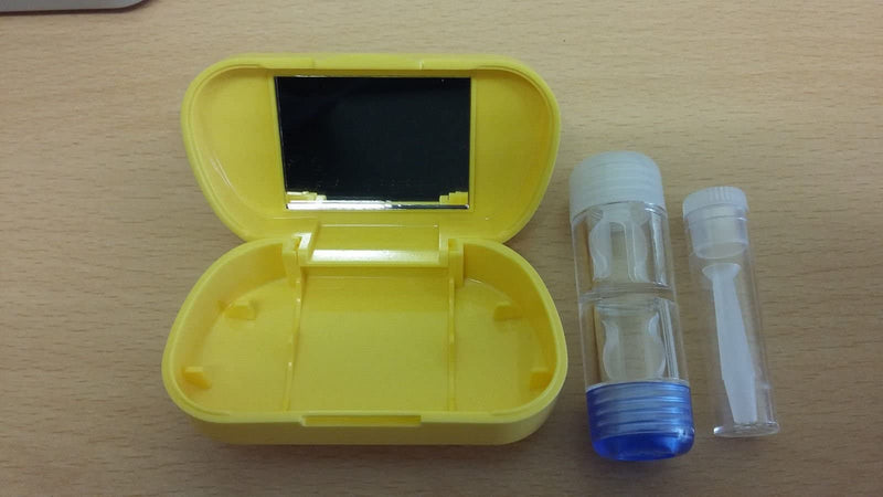 Travel Kit with Case for RGP Hard Contact Lenses | Mirror | Suction Remover | Grey | by Sports World Vision Gray - BeesActive Australia