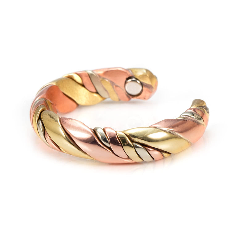 EnerMagiX Braided Tri Tone Magnetic Copper Rings for Men, Ring Jewelry,Gift for Dad Husband - BeesActive Australia
