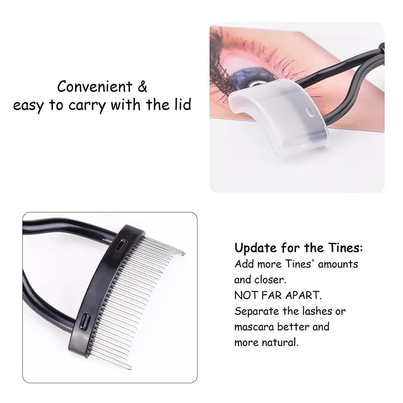 Eyelash Comb Curler Eyebrow Brush MSQ Eyelash Separator Mascara Applicator Eyelash Definer With Comb Cover Arc Designed Cosmetic Brushes Tool Black - BeesActive Australia
