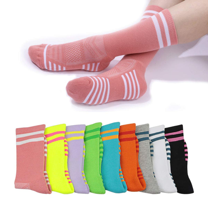 FUNDENCY Women's Athletic Crew Socks 6 Pack, Running Breathable Cushion Socks with Arch Support White One Size - BeesActive Australia