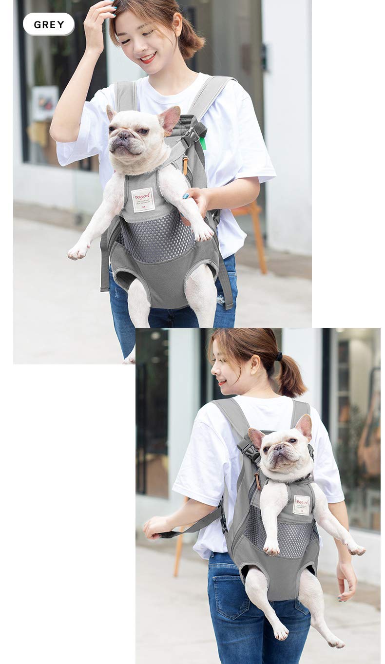 Jranter Pet Carrier Backpack for Small Medium Dogs Cats,Adjustable Pet Front Backpack Travel Bag, Legs Out Grey - BeesActive Australia