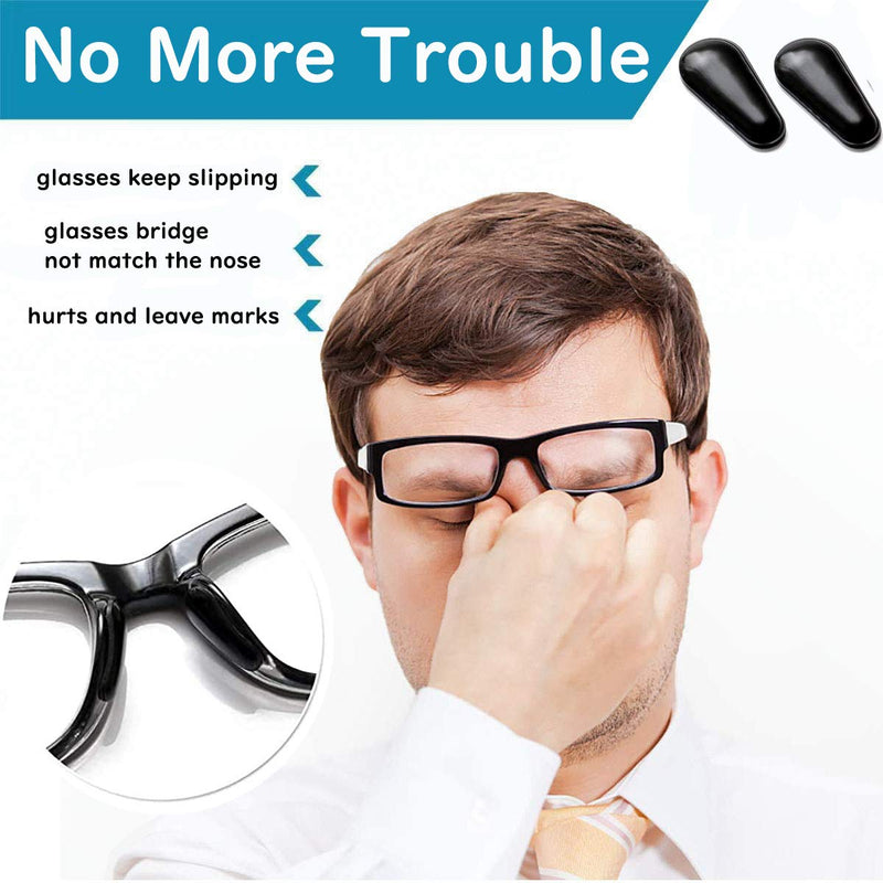 10 Pairs Adhesive Eye Glasses Nose Pads, Water-Drop Shape Stick on Anti-Slip Soft Silicone, Adhesive Nose Pads Glasses Nose Pad for Glasses, Eyeglasses and Sunglasses?1.8mm White? 1.8mm - BeesActive Australia