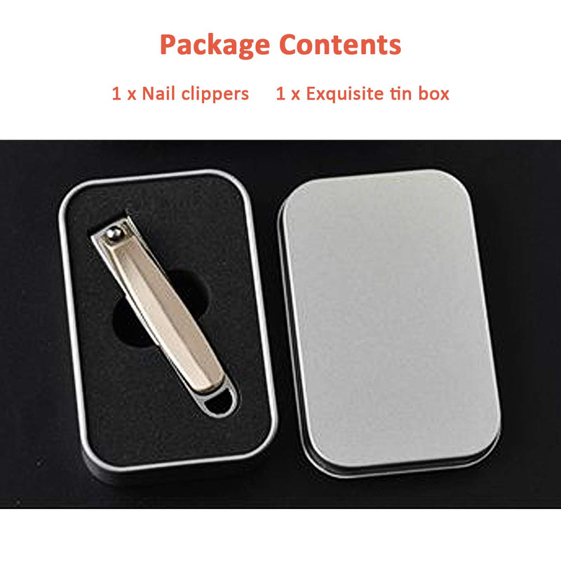 Nail clippers, fingernail clippers, high-grade stainless steel material, ultra-sharp blade and anti-nail splash design, durable, very suitable for men, women and children (1pcs + 1 Exquisite tin box) - BeesActive Australia
