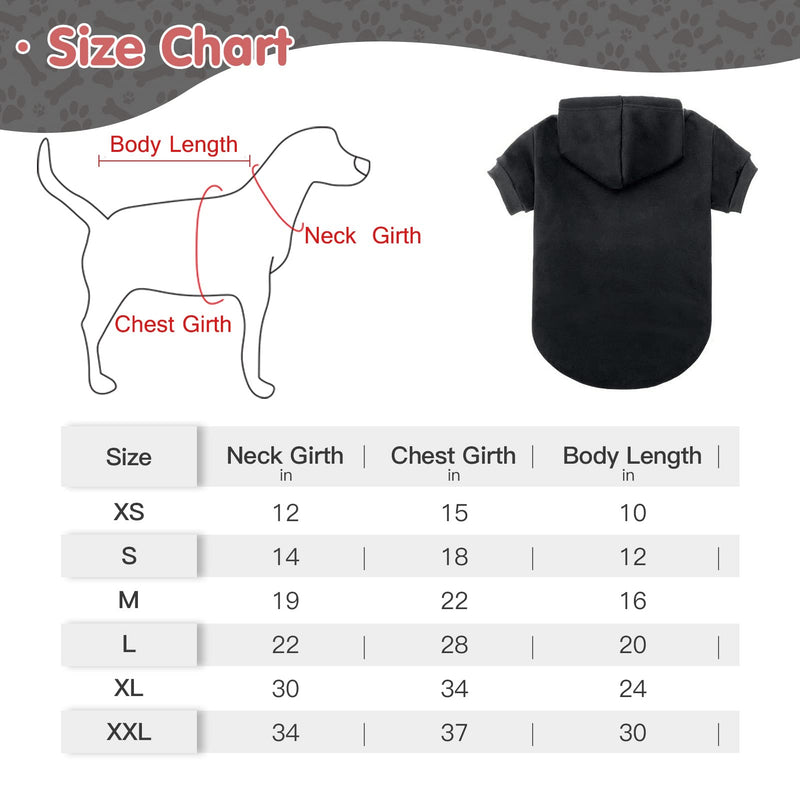 BINGPET Dog Hoodies-Fleece Lined-Hooded Pullover for Dog Cat in Cold Weather Large (Chest Girth 28") Black - BeesActive Australia