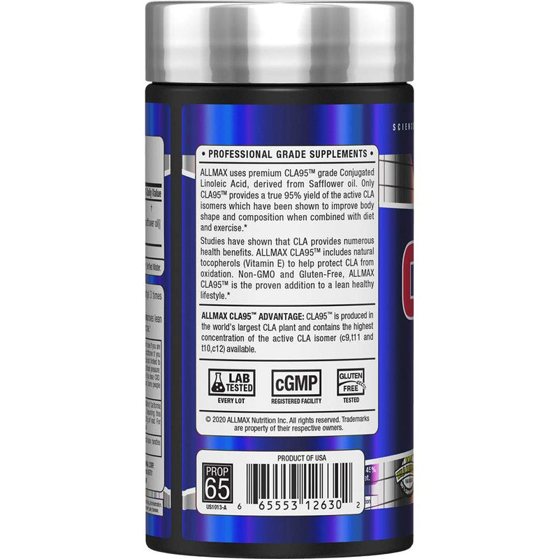 ALLMAX Essentials CLA95 - 90 Softgels - Conjugated Linoleic Acid - 95% Active CLA Isomers Per Capsule - 90 Servings 90 Count (Pack of 1) - BeesActive Australia