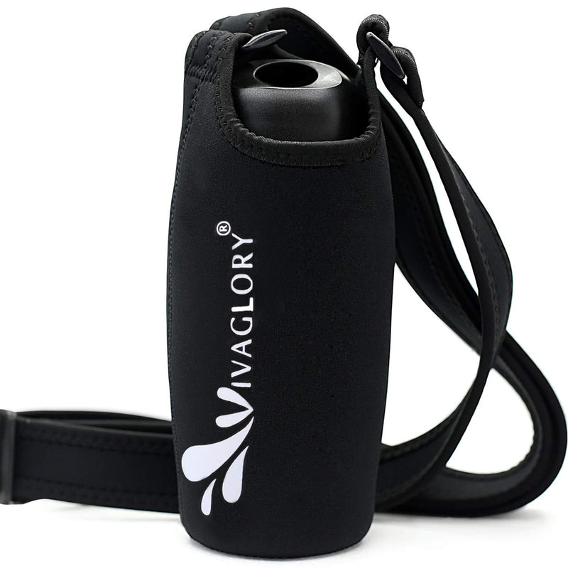 Vivaglory 25oz Stainless Steel Dog Bottle & Neoprene Bottle Carrier Combo, Great for Walking & Hiking with Dogs 25oz Bottle & Neoprene Sling Stainless Steel Bottle + Black - BeesActive Australia