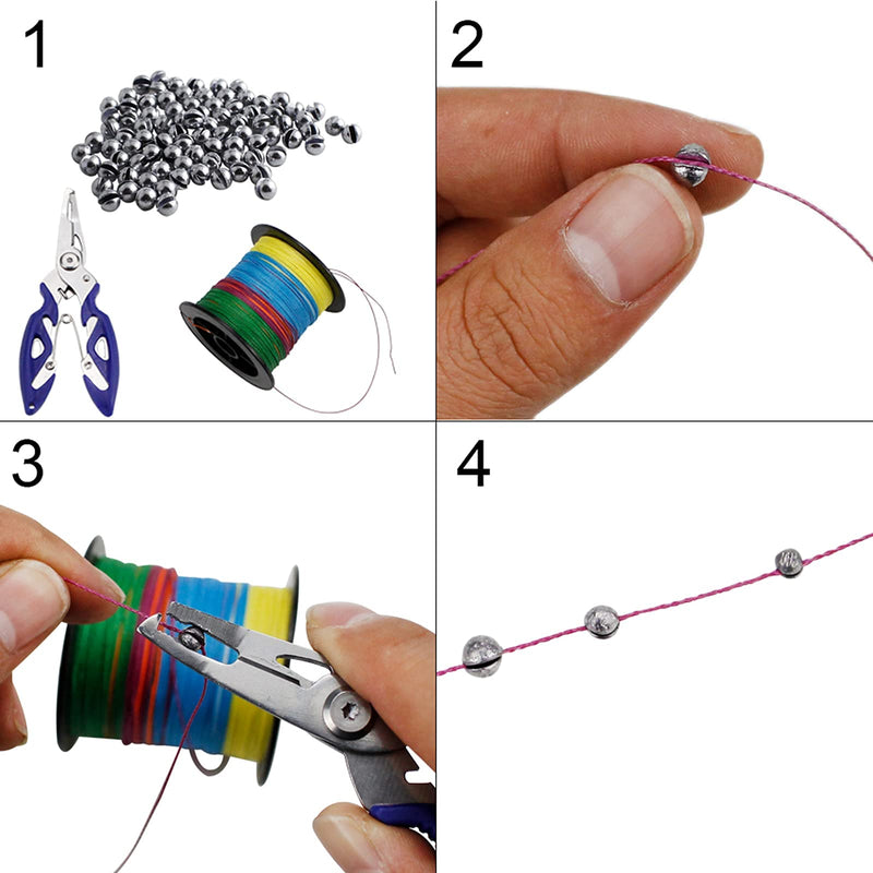 Split Shot Fishing Weights Sinkers 205Pcs 5 Sizes Weights 0.2/0.3/0.4/0.6/0.8g Round Fishing Line Sinker Removable Egg Lead Assortment - BeesActive Australia