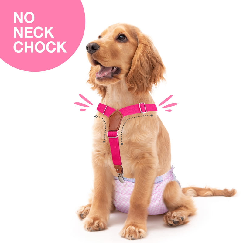 Pet Soft Dog Suspenders 2 Pieces Female Dog Diaper Suspenders for Dogs Diaper Keeper Suspender for Dog Skirt, Dog Dress Black & Pink M/L - BeesActive Australia