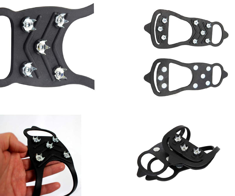 8 Metal Studs Anti Slip Ice Snow Grips Crampons Walk Traction Cleats for Boots and Shoes M:Men:3-7/Women:5-8 - BeesActive Australia